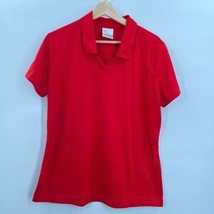 Nike Pro Golf Red Polo Dri Fit Ladies Large